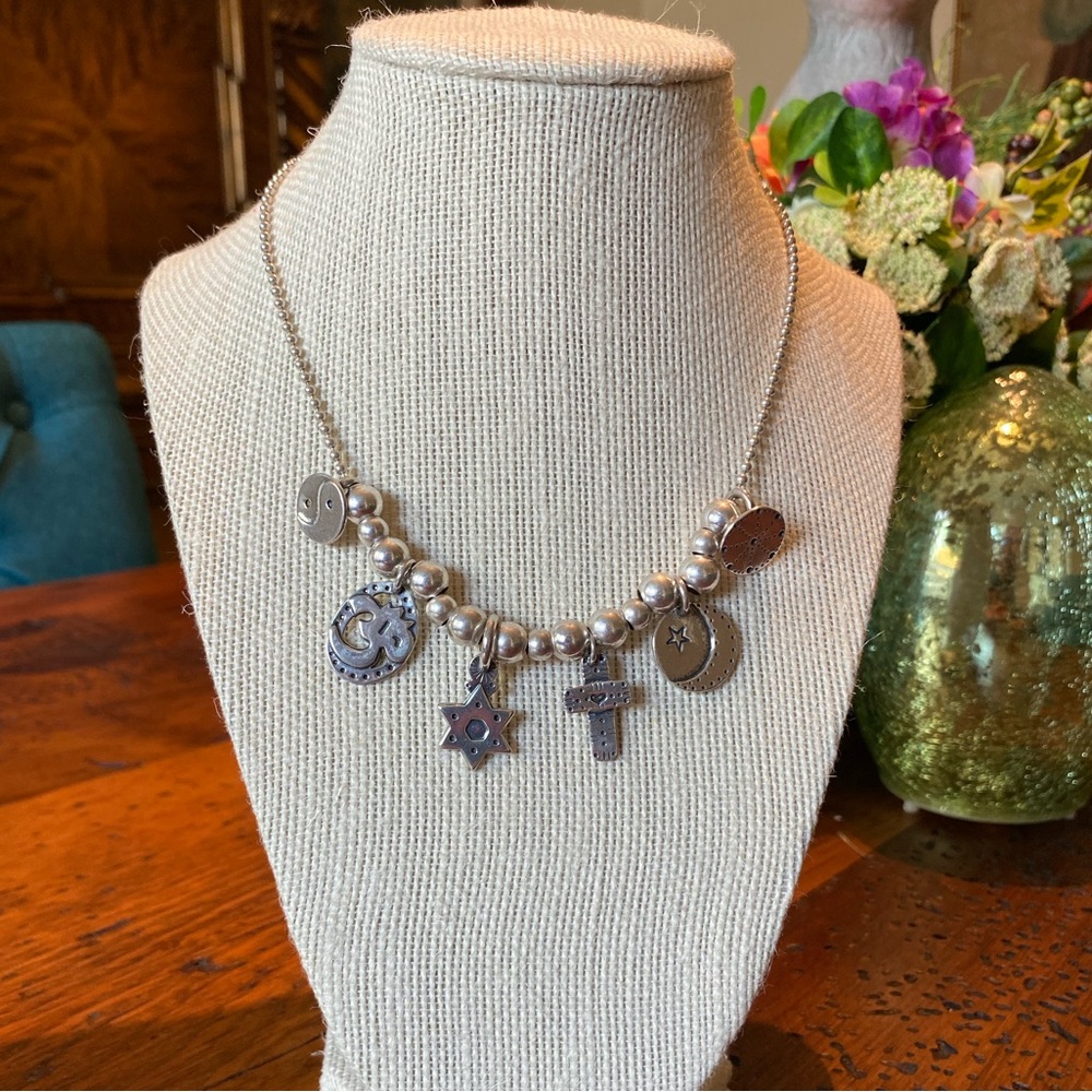 Sterling Silver Religious Charm Necklace